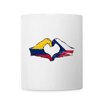 Colombie République tchèque drapeau mains forme de coeur utilisé - Mug blanc - blanc - Devant