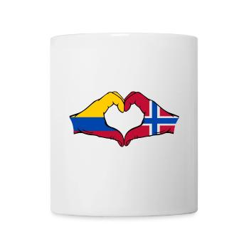 Colombia Norway Flag Hands Heart Shape - Mug - white - Front