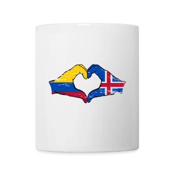 Colombia Iceland flag hands heart shape used - Mug - white - Front