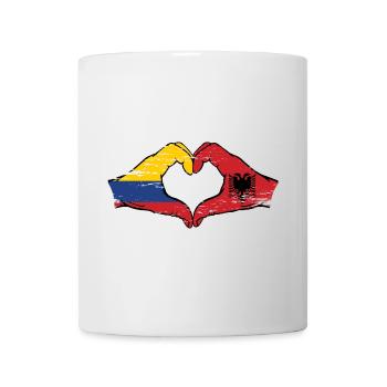 Colombie Albanie drapeau mains forme de coeur utilisé - Mug blanc - blanc - Devant