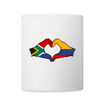 Afrique du Sud Colombie Drapeau Mains Coeur Forme - Mug blanc - blanc - Devant