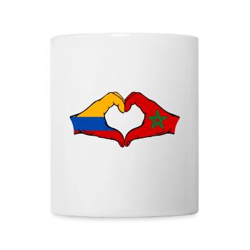 Colombia Morocco Flag Hands Heart Shape - Mug - white - Front