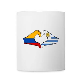 Kolumbien Uruguay Flagge Hände Herzform - Tasse - Weiß - Vorne