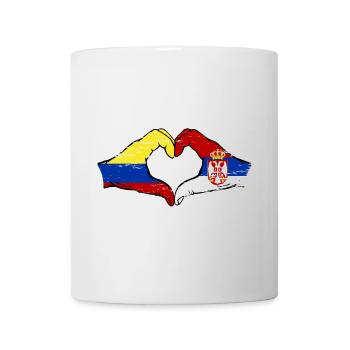 Colombie Serbie drapeau mains forme de coeur utilisé - Mug blanc - blanc - Devant