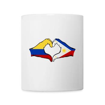 Kolumbien Philippinen Flagge Hände Herzform - Tasse - Weiß - Vorne