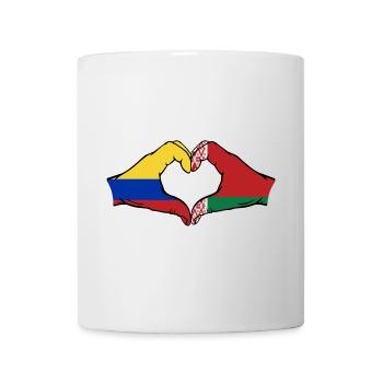 Kolumbien Belarus Flagge Hände Herzform - Tasse - Weiß - Vorne