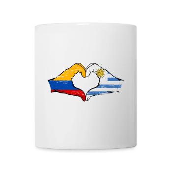 Colombie Uruguay drapeau mains forme de coeur utilisé - Mug blanc - blanc - Devant
