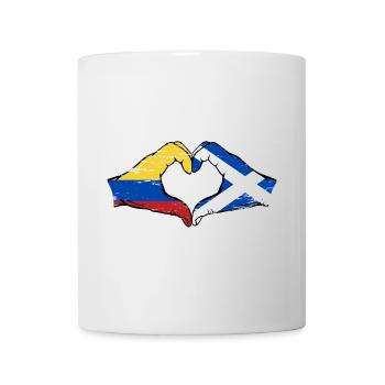 Colombia Scotland flag hands heart shape used - Mug - white - Front