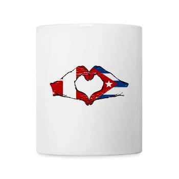Peru Cuba flag hands heart shape used - Mug - white - Front