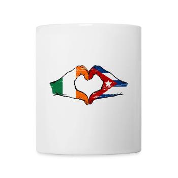 Ireland Cuba Flag Hands Heart Shape Used - Mug - white - Front