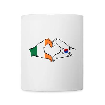 Irland Südkorea Flagge Hände Herzform - Tasse - Weiß - Vorne