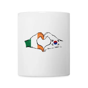 Irlande Corée du Sud Drapeau Mains Coeur Forme Utilisé - Mug blanc - blanc - Devant