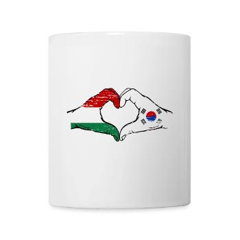 Hongrie Corée du Sud Drapeau Mains Coeur Forme Utilisé - Mug blanc - blanc - Devant