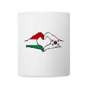 Hungary South Korea Flag Hands Heart Shape - Mug - white - Front