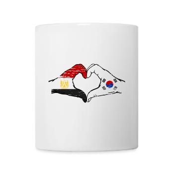 Égypte Corée du Sud Drapeau Mains Coeur Forme Utilisé - Mug blanc - blanc - Devant