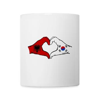 Albanien Südkorea Flagge Hände Herzform - Tasse - Weiß - Vorne