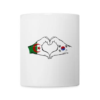 Algeria South Korea Flag Hands Heart Shape Used - Mug - white - Front