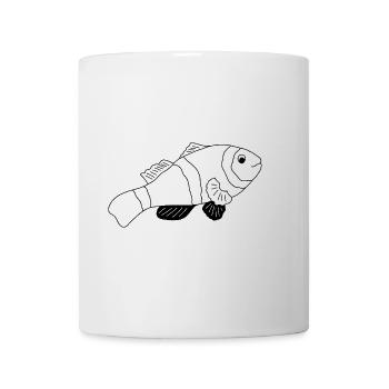 Clownfisch - Grafik schwarz-weiss - Tasse - Weiß - Vorne