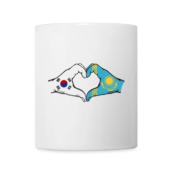 Südkorea Kasachstan Flagge Hände Herzform - Tasse - Weiß - Vorne
