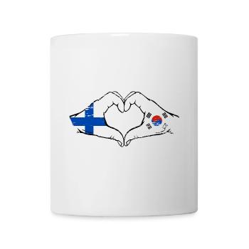 Finlande Corée du Sud drapeau mains forme de coeur utilisé - Mug blanc - blanc - Devant