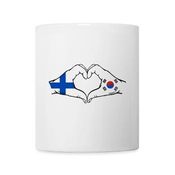 Finlande Corée du Sud Drapeau Mains Coeur Forme - Mug blanc - blanc - Devant