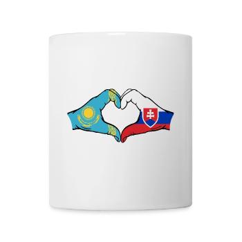 Kasachstan Slowakei Flagge Hände Herzform - Tasse - Weiß - Vorne