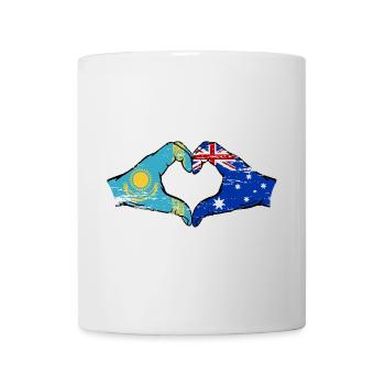 Kazakhstan Australie drapeau mains forme de coeur utilisé - Mug blanc - blanc - Devant