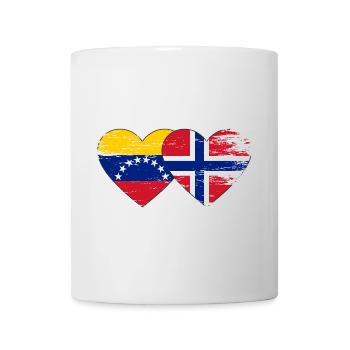 Venezuela Norway flag hands heart shape used - Mug - white - Front