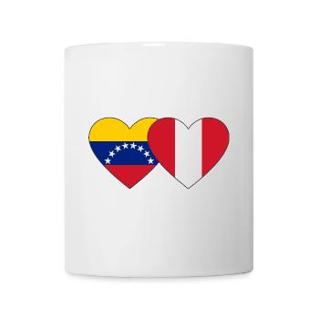 Venezuela Peru Flag Hands Heart Shape - Mug - white - Front