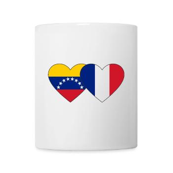 Venezuela France Flag Hands Heart Shape - Mug - white - Front