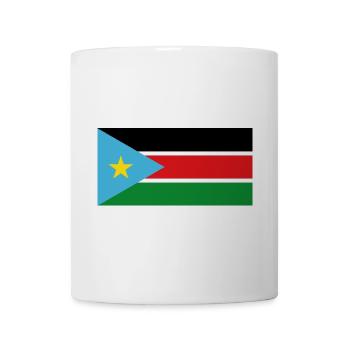 Südsudan – Flaggenwappen mit Blau - Tasse - Weiß - Vorne
