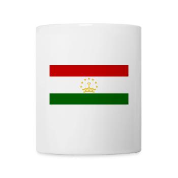 Tadschikistan – Flagge, Krone und Sterne Tadschikistans - Tasse - Weiß - Vorne