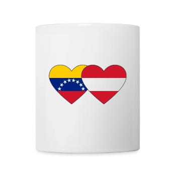 Venezuela Austria Flag Hands Heart Shape - Mug - white - Front