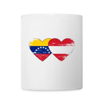 Venezuela Austria Flag Hands Heart Shape Used - Mug - white - Front