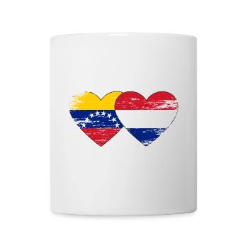 Venezuela Hollande Drapeau Mains Coeur Forme Utilisé - Mug blanc - blanc - Devant