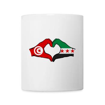 Tunesien Syrien Flagge Hände Herzform - Tasse - Weiß - Vorne