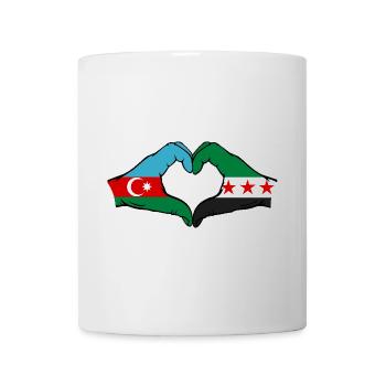 Aserbaidschan Syrien Flagge Hände Herzform - Tasse - Weiß - Vorne
