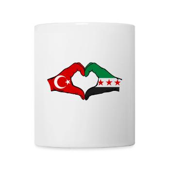 Turquie Syrie Drapeau Mains Coeur Forme - Mug blanc - blanc - Devant