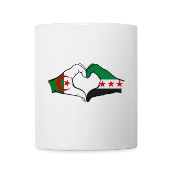 Algeria Syria Flag Hands Heart Shape - Mug - white - Front