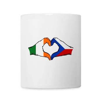 Ireland Czech Republic Flag Hands Heart Shape - Mug - white - Front