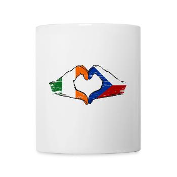 Irlande République tchèque drapeau mains coeur forme utilisé - Mug blanc - blanc - Devant