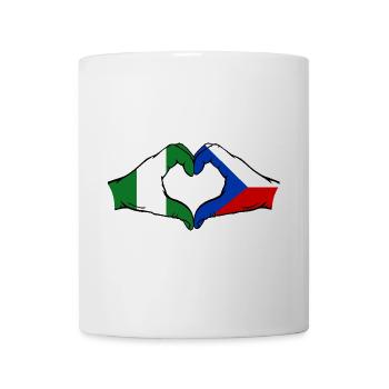 Nigeria Tschechien Flagge Hände Herzform - Tasse - Weiß - Vorne
