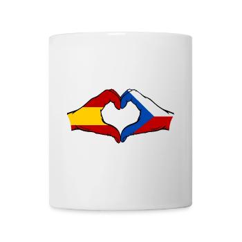Spain Czech Republic Flag Hands Heart - Mug - white - Front