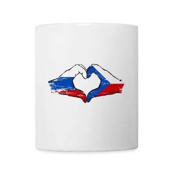 Russland Tschechien Flagge Hände Herzform used - Tasse - Weiß - Vorne