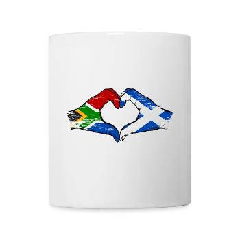 Afrique du Sud Ecosse Drapeau Mains Coeur Forme Utilisé - Mug blanc - blanc - Devant