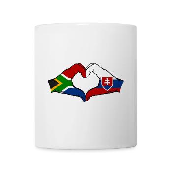 Südafrika Slowakei Flagge Hände Herzform - Tasse - Weiß - Vorne