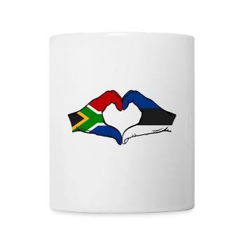 Südafrika Estland Flagge Hände Herzform - Tasse - Weiß - Vorne