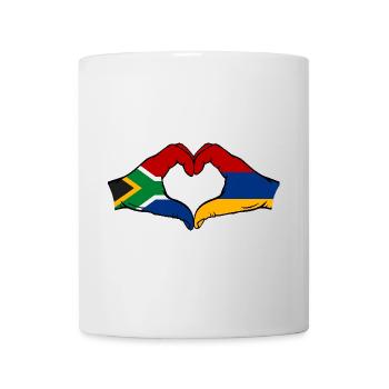 Afrique du Sud Arménie Drapeau Mains Coeur Forme - Mug blanc - blanc - Devant