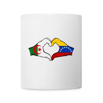 Algeria Venezuela Flag Hands Heart Shape - Mug - white - Front