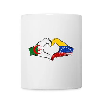 Algeria Venezuela Flag Hands Heart Shape Used - Mug - white - Front